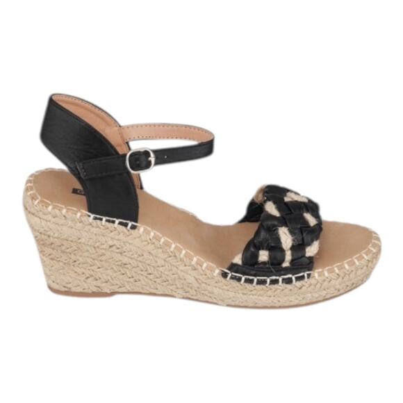 GC Shoes Women's Cati Espadrille Wedge Sandals Black Size 10 M - Picture 2 of 4